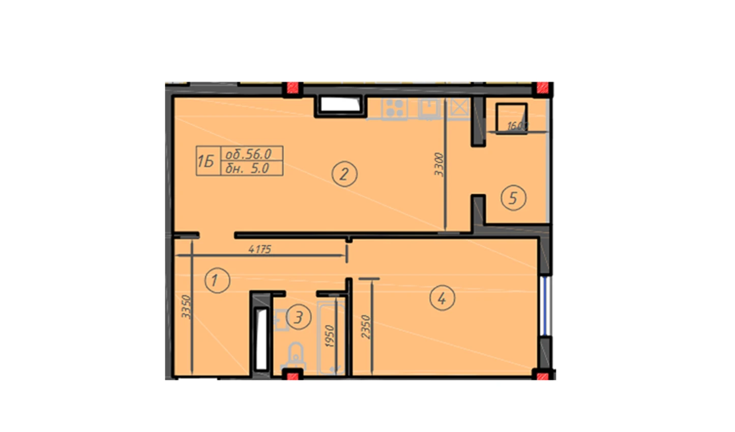 1-комн. квартира 56 м²  3/12 этаж | Жилой комплекс Sokin hayot