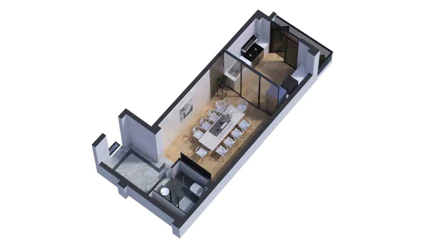 1-xonali xonadon 33.02 m²  6/7 qavat | Bochka Resort Turar-joy majmuasi