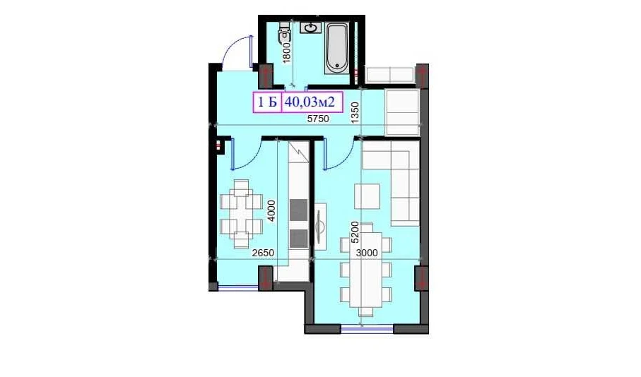 1-комнатная квартира 74.99 м²  1/7 этаж | Жилой комплекс O'ZBEGIM