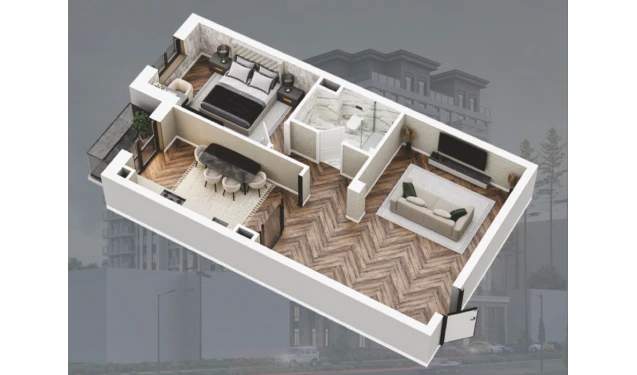 2-комнатная квартира 64 м²  11/12 этаж | Жилой комплекс Bunyodobod