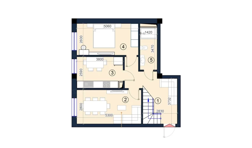 2-xonali xonadon 118 m²  9/9 qavat | KO'KSAROY Turar-joy majmuasi