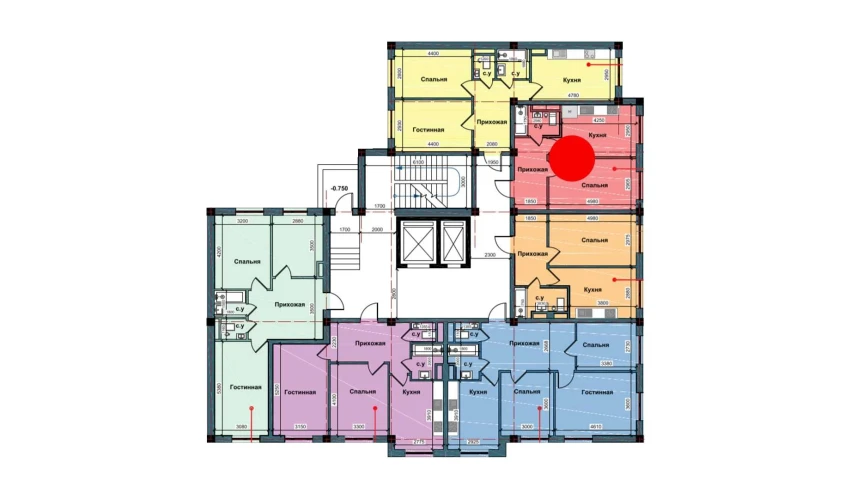 1-комнатная квартира 41.4 м²  1/10 этаж | Жилой комплекс NUR BARAKA