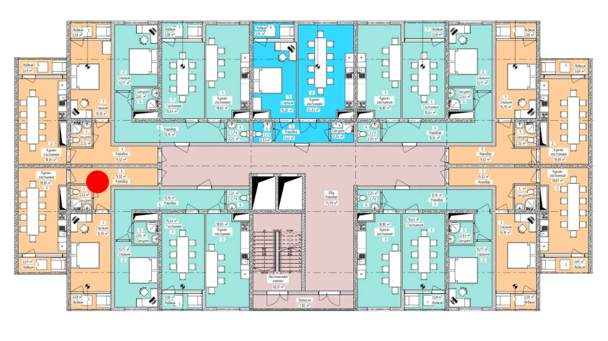 2-xonali xonadon 52.82 m²  11/16 qavat | ELITE ECO CITY Turar-joy majmuasi