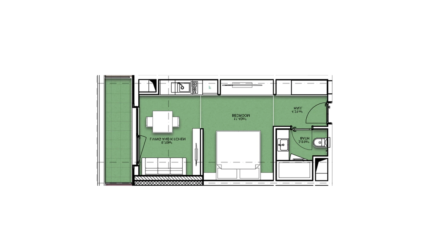 1-xonali xonadon 35.48 m²  7/19 qavat | Resim Taşkent Turar-joy majmuasi