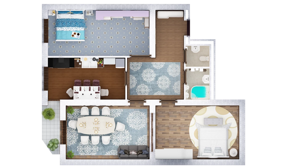 3-комн. квартира 124.8 м²  7/10 этаж | Жилой комплекс AZAMATOV GROUP