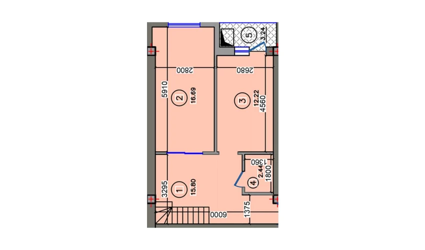 2-комнатная квартира 50.39 м²  9/10 этаж | Жилой комплекс Qibray City