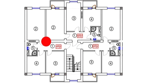 2-xonali xonadon 57.69 m²  5/5 qavat | BATOSH Turar-joy majmuasi