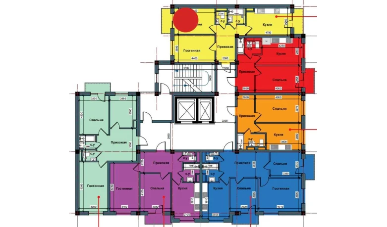 2-комнатная квартира 61.7 м²  9/10 этаж | Жилой комплекс NUR BARAKA