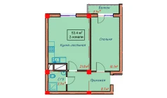 2-комн. квартира 53.4 м² 8/10 этаж | Жилой комплекс Orzular 2-комн. квартира 53.4 м² 8/10 этаж | Жилой комплекс Orzular