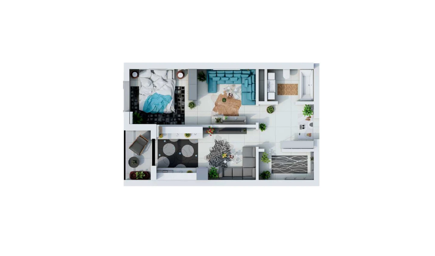 1-комн. квартира 50.05 м²  2/9 этаж | Жилой комплекс UCHTEPA CITY