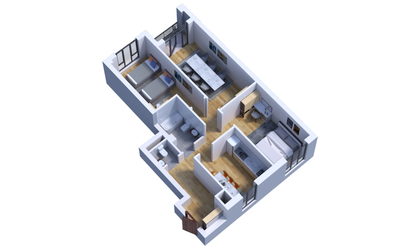 3-xonali xonadon 82 m²  14/16 qavat | Musaffo Turar-joy majmuasi