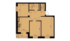 2-xonali xonadon 60.53 m²  6/10 qavat | YANGIOBOD RESIDENCE Turar-joy majmuasi