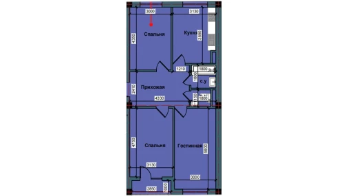 3-комнатная квартира 78.6 м²  9/9 этаж | Жилой комплекс NUR BARAKA