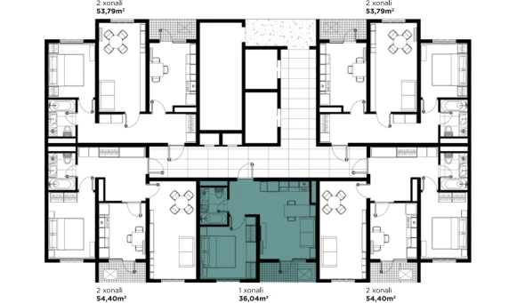 1-xonali xonadon 36.04 m²  13/16 qavat | BASHKENT Turar-joy majmuasi