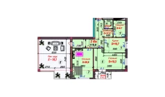 3-комн. квартира 115.13 м²  7/9 этаж | Жилой комплекс SAMARQAND CITY