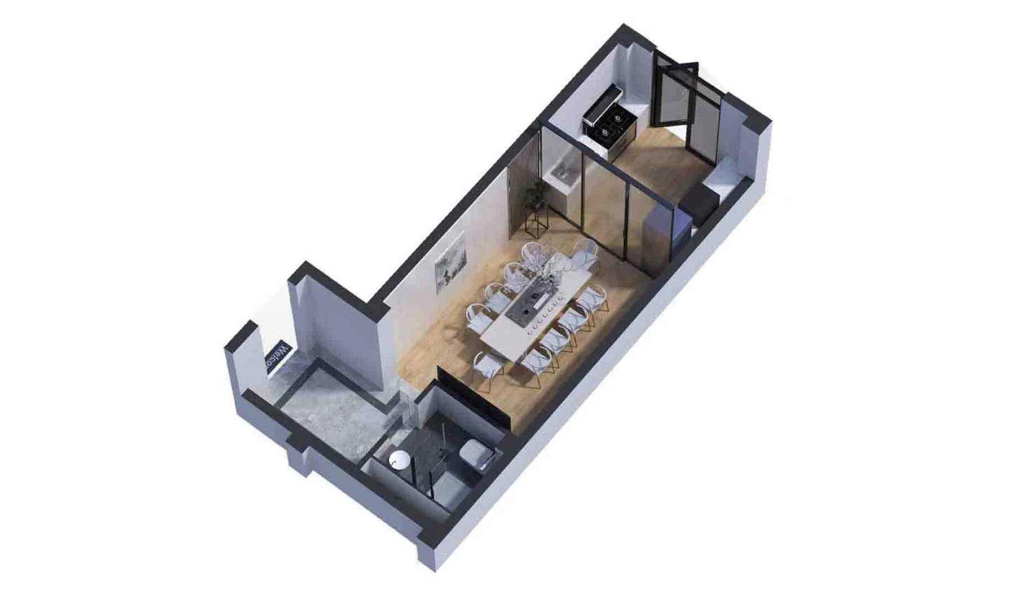 1-xonali xonadon 29.5 m²  1/7 qavat | Bochka Resort Turar-joy majmuasi