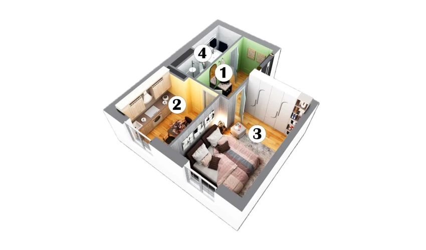 1-комнатная квартира 36 м²  7/7 этаж | Жилой комплекс Sohil