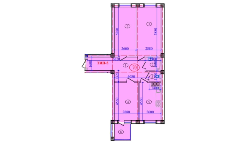 3-комнатная квартира 94.24 м²  6/9 этаж | Жилой комплекс Orzular