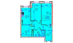 2-комн. квартира 59.05 м²  2/10 этаж | Жилой комплекс YANGIOBOD RESIDENCE