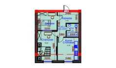 2-комн. квартира 53 м²  8/10 этаж | Жилой комплекс AFROSIYOB