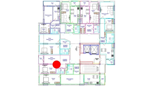 1-xonali xonadon 44.2 m²  15/17 qavat | ASTRA Turar-joy majmuasi