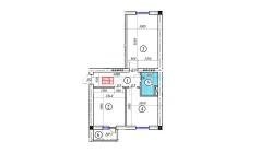 2-xonali xonadon 56.13 m²  2/5 qavat | BATOSH Turar-joy majmuasi