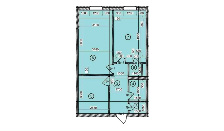 2-комнатная квартира 61.3 м²  4/9 этаж | Жилой комплекс Uchtepa Avenue