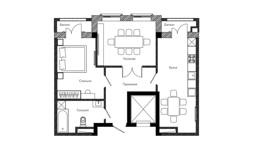 2-комнатная квартира 69.06 м²  5/13 этаж | Жилой комплекс NEW AVENUE estates