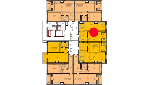 1-xonali xonadon 53 m²  4/12 qavat | Sokin hayot Turar-joy majmuasi