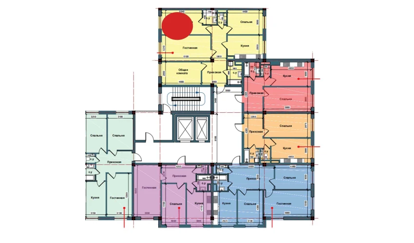 4-комнатная квартира 109.3 м²  2/10 этаж | Жилой комплекс NUR BARAKA