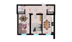 2-комн. квартира 61.2 м²  10/10 этаж | Жилой комплекс Ko'kcha-Oqtepa