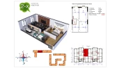 2-xonali xonadon 66.3 m²  8/9 qavat | Uchtepa Avenue Turar-joy majmuasi