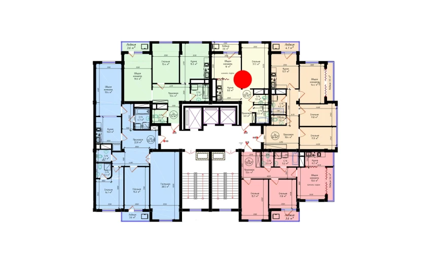 2-комнатная квартира 50.7 м²  17/23 этаж | Жилой комплекс BRILLIANT CITY AC