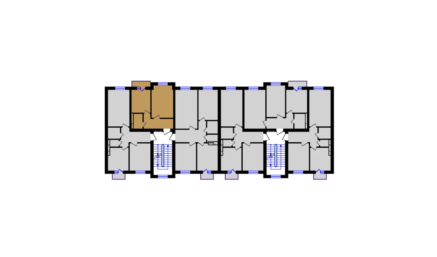 1-xonali xonadon 38.47 m²  4/5 qavat | QIZILTEPA Turar-joy majmuasi