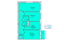 3-xonali xonadon 78 m²  3/9 qavat | PROVANS Turar-joy majmuasi