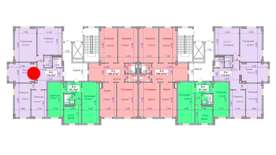 4-комн. квартира 114.5 м²  1/9 этаж | Жилой комплекс SHAYX-UL OLAM
