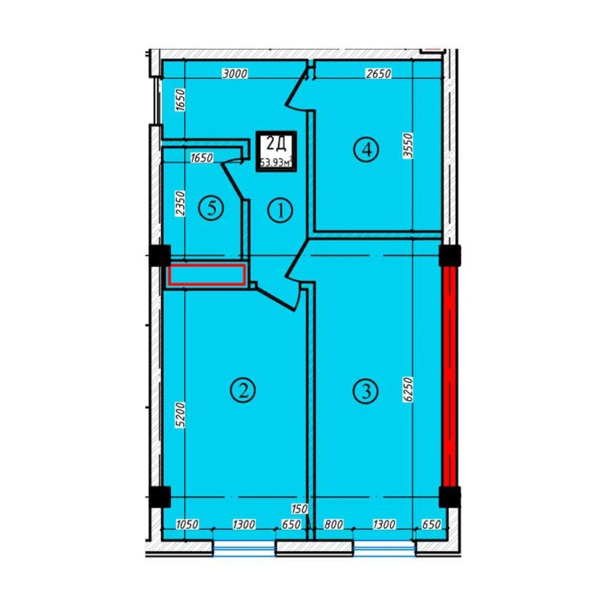 1-комн. квартира 53.93 м²  1/10 этаж | Жилой комплекс Ko'kcha-Oqtepa