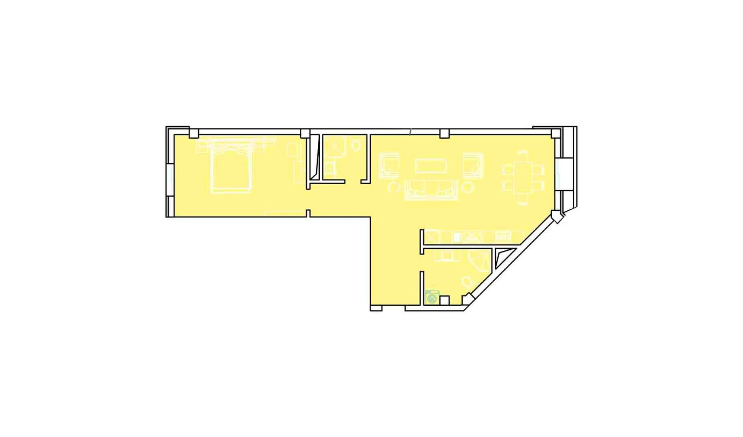 2-xonali xonadon 79 m²  8/8 qavat | Ziynat Capital Turar-joy majmuasi