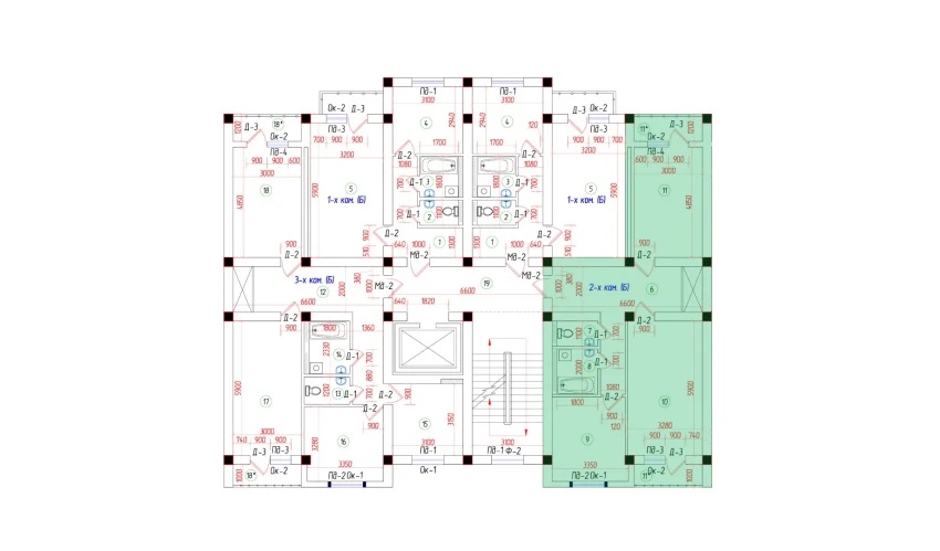 2-комнатная квартира 75.17 м²  7/7 этаж | Жилой комплекс Oila TJM