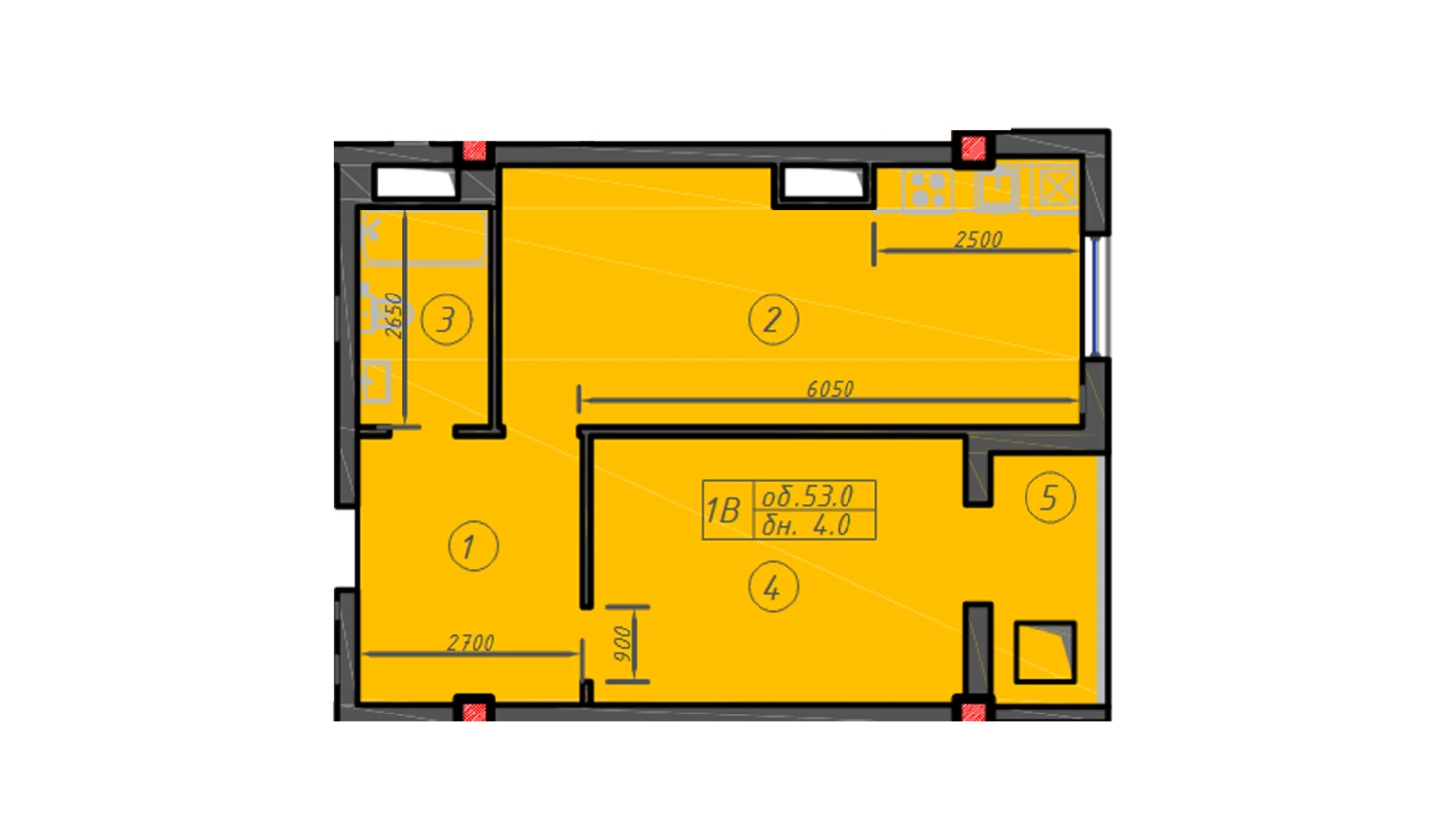 1-комн. квартира 53 м²  11/12 этаж | Жилой комплекс Sokin hayot