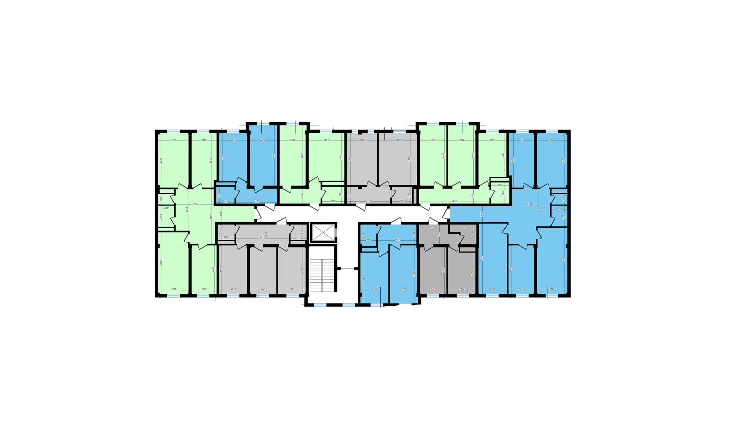 1-xonali xonadon 44.68 m²  3/10 qavat | Ko'kcha-Oqtepa Turar-joy majmuasi