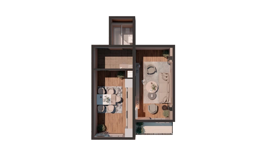 1-комнатная квартира 46.14 м²  13/16 этаж | Жилой комплекс JOMIY RESIDENCE