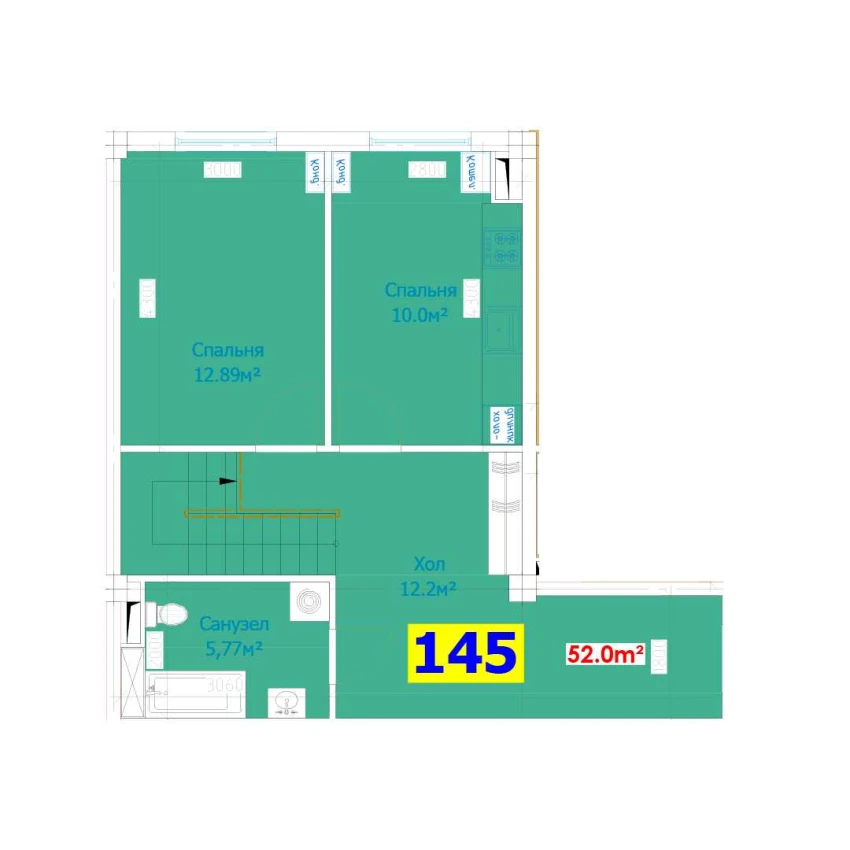 1-комн. квартира 103.7 м²  1/9 этаж | Жилой комплекс YANGI AVLOD