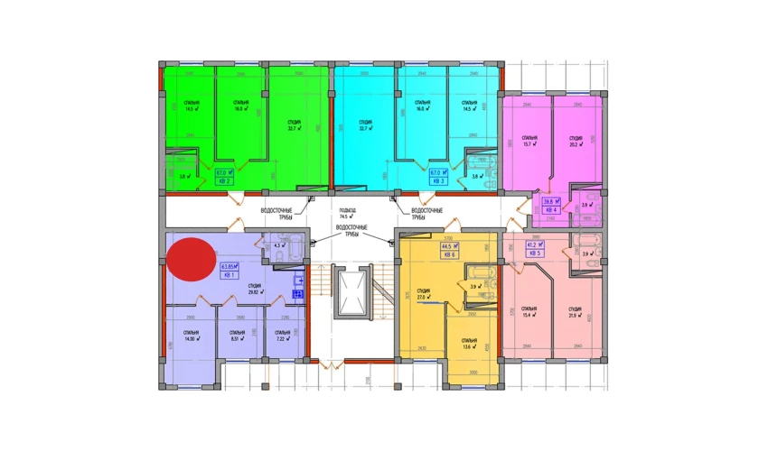 3-xonali xonadon 63.85 m²  1/9 qavat | Yuksalish Nurafshon Turar-joy majmuasi