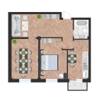 2-xonali xonadon 68.72 m²  3/10 qavat | Ko'kcha-Oqtepa Turar-joy majmuasi