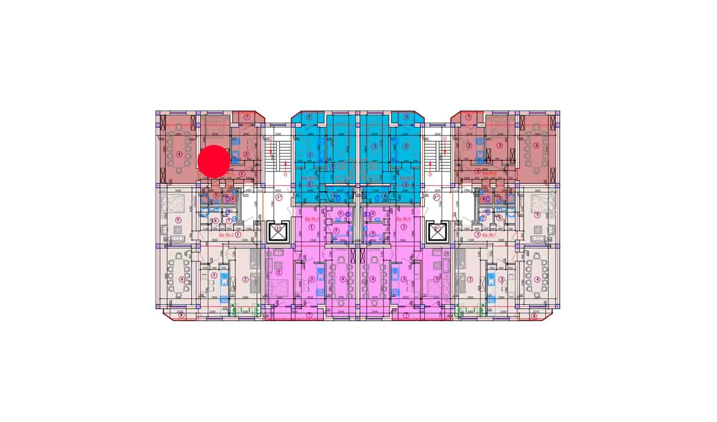 2-комн. квартира 88.15 м²  9/10 этаж | Жилой комплекс AZAMATOV GROUP