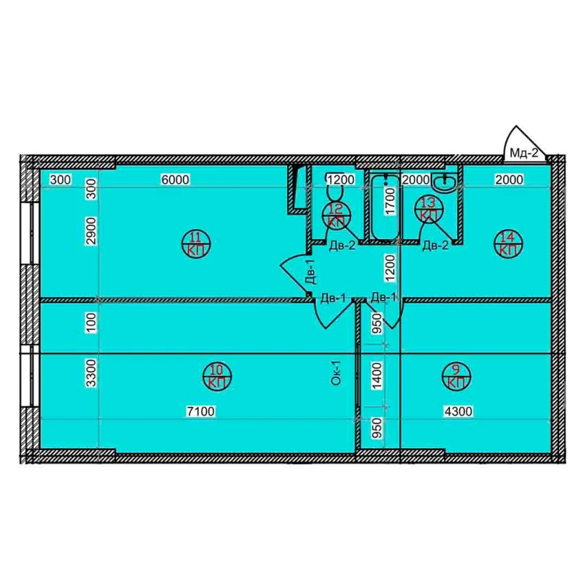 2-комн. квартира 74 м²  8/9 этаж | Жилой комплекс Uchtepa Avenue