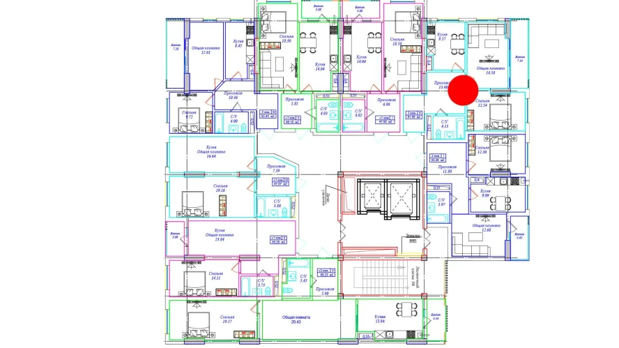 2-комн. квартира 61.56 м²  7/17 этаж | Жилой комплекс UCHTEPA CITY