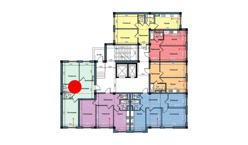 2-xonali xonadon 61.3 m²  2/10 qavat | NUR BARAKA Turar-joy majmuasi