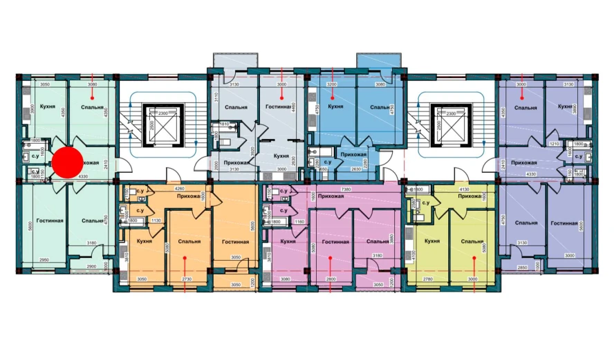 3-xonali xonadon 77.8 m²  3/9 qavat | NUR BARAKA Turar-joy majmuasi